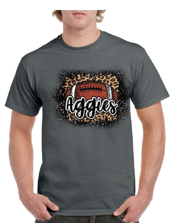 Aggies Leopard Football Tee