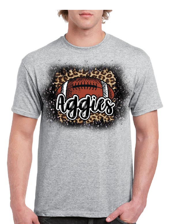 Aggies Leopard Football Tee