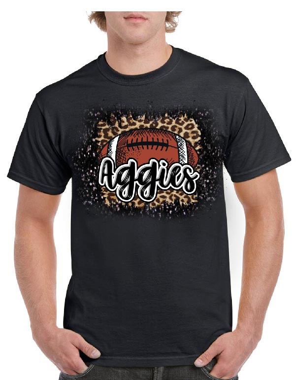 Aggies Leopard Football Tee