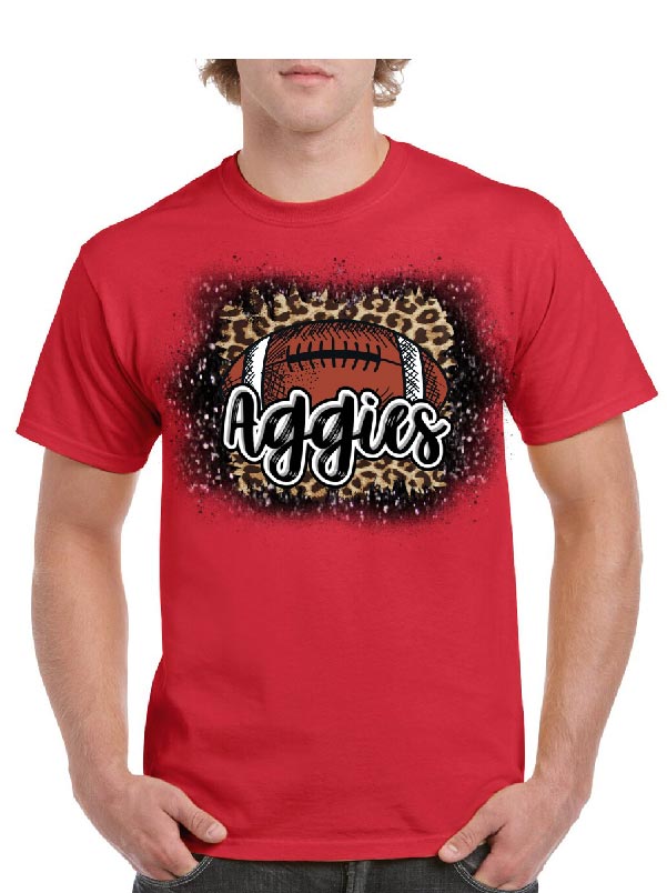 Aggies Leopard Football Tee