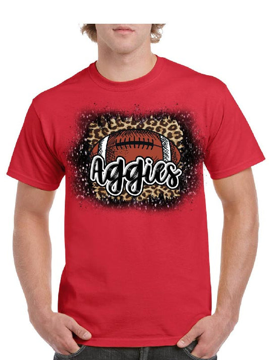 Aggies Leopard Football Tee