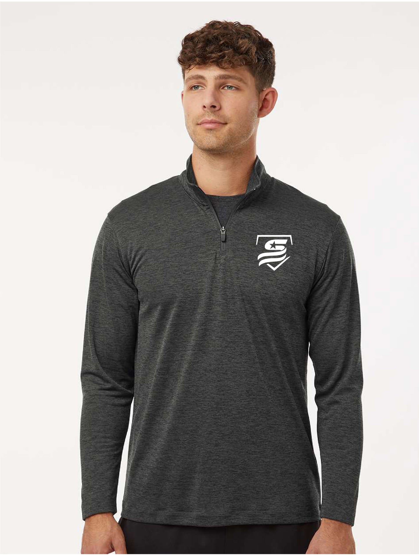 USSSA Men's Pro-Lock Performance Mélange Quarter-Zip Pullover