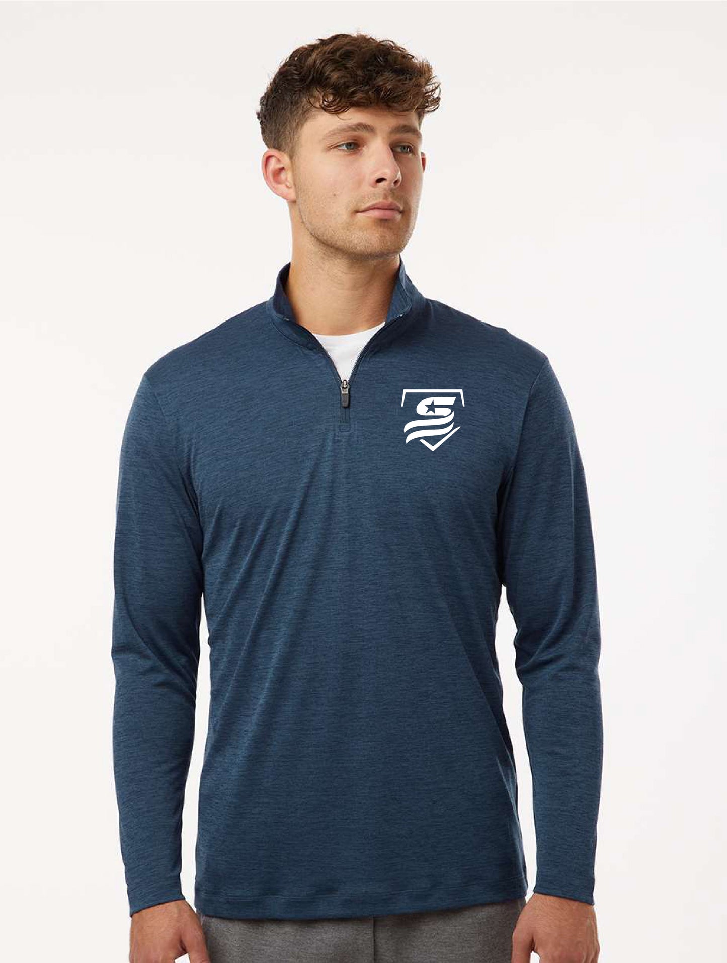USSSA Men's Pro-Lock Performance Mélange Quarter-Zip Pullover