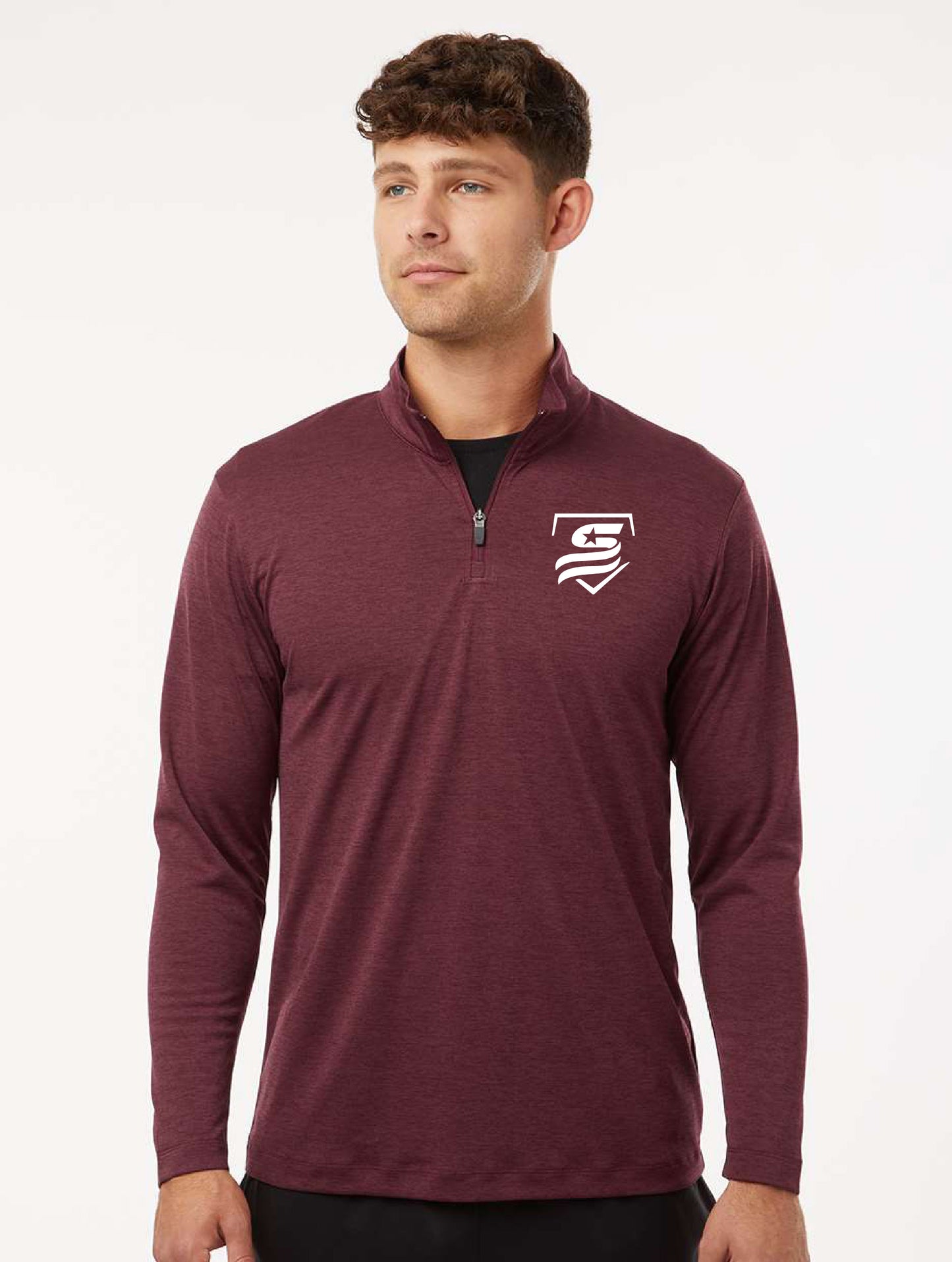 USSSA Men's Pro-Lock Performance Mélange Quarter-Zip Pullover