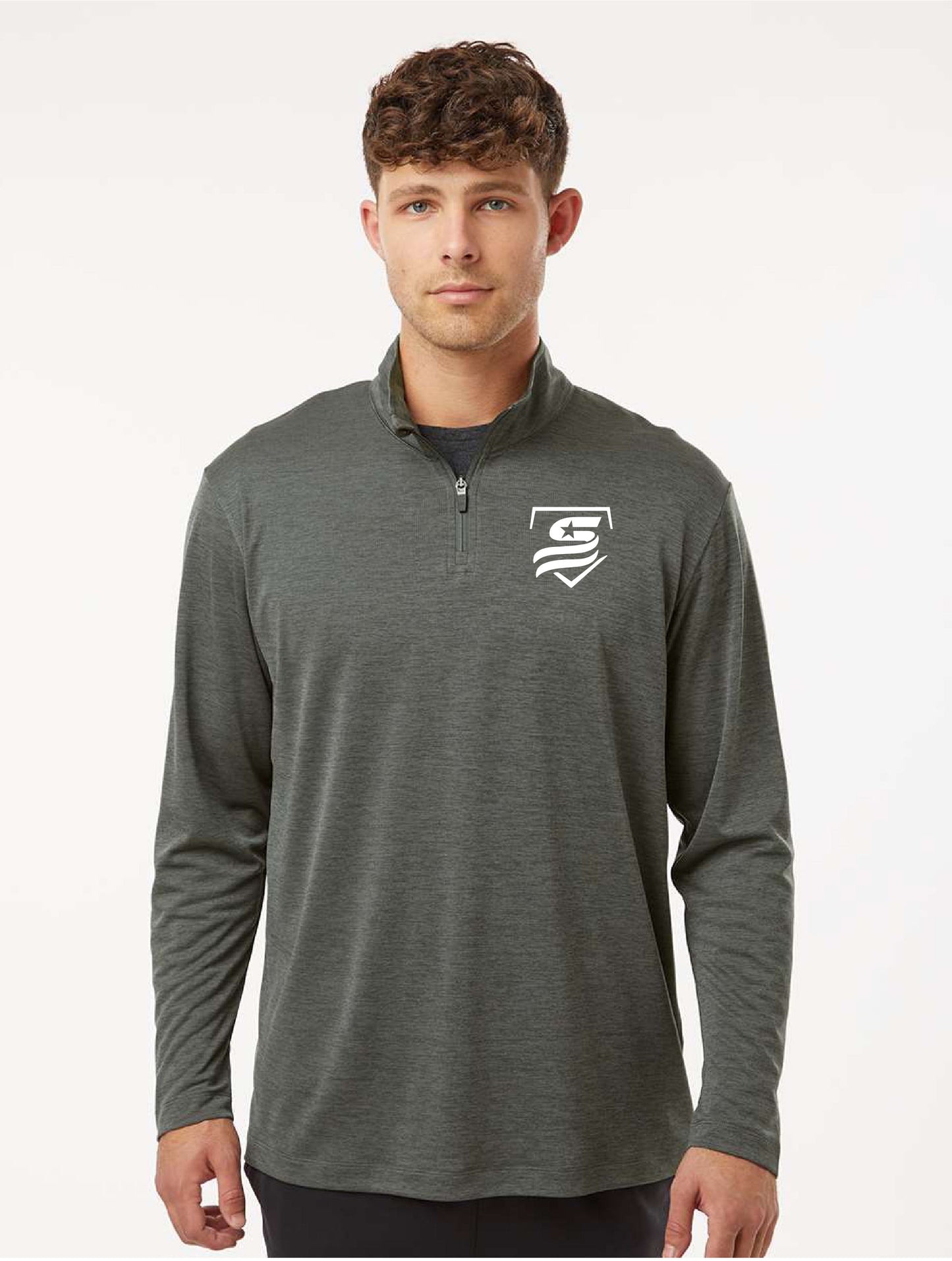 USSSA Men's Pro-Lock Performance Mélange Quarter-Zip Pullover