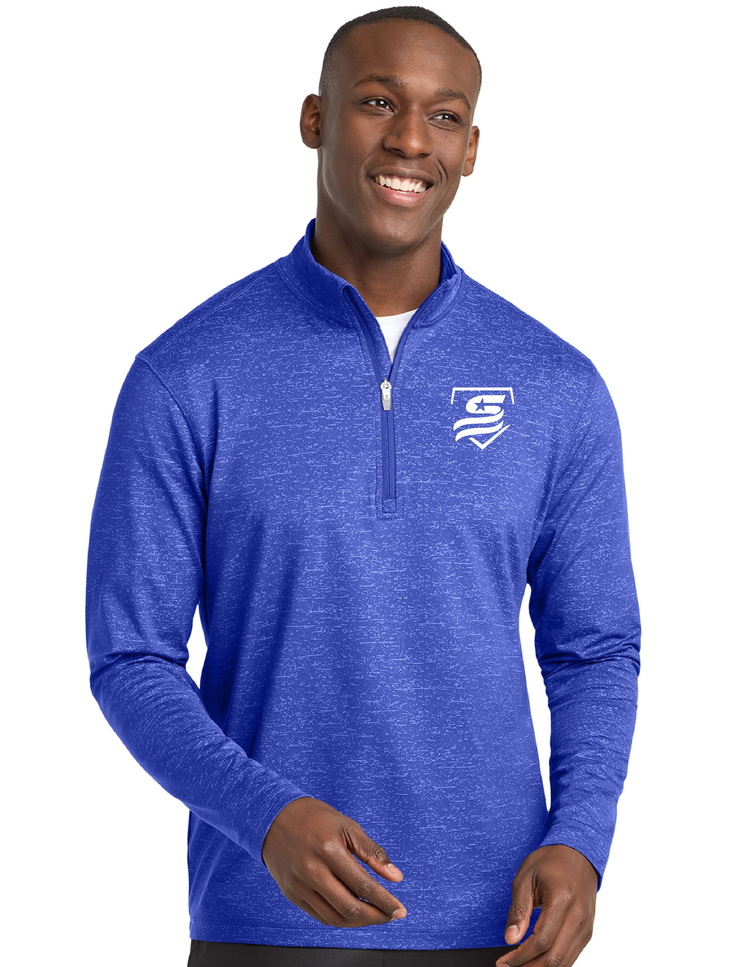 USSSA Sport-Tek ® Sport-Wick ® Stretch Reflective Heather 1/2-Zip Pull ...