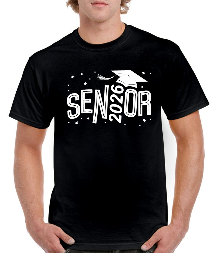 Senior Grad Hat With Stars Senior Tee