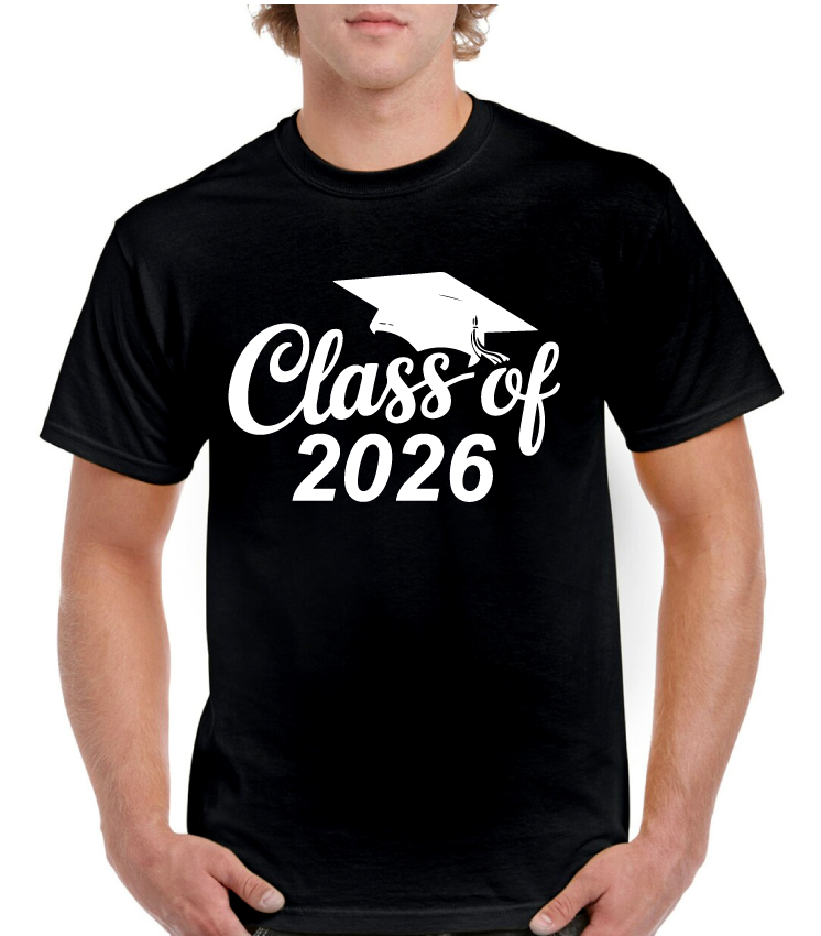 Big Grad Hat Class Of 2026 Senior Tee