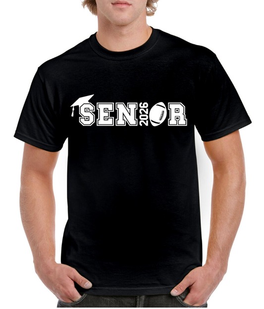 Grad Hat 2026 Football Senior Tee