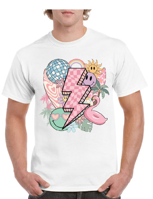 Disco Ball with lightning Strike Tee