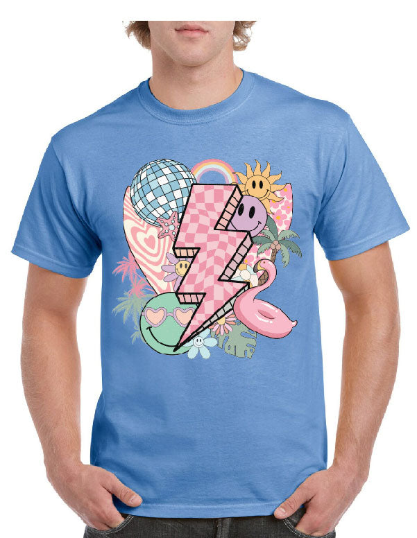 Disco Ball with lightning Strike Tee