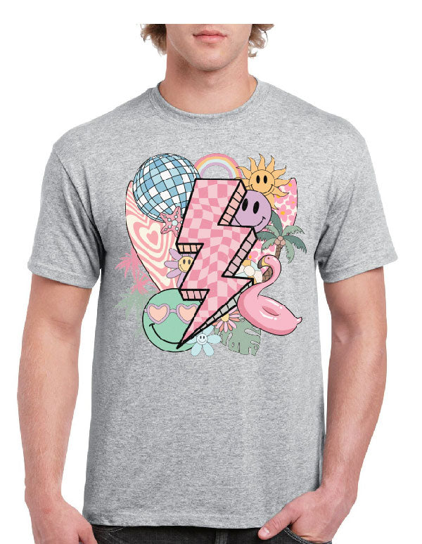 Disco Ball with lightning Strike Tee