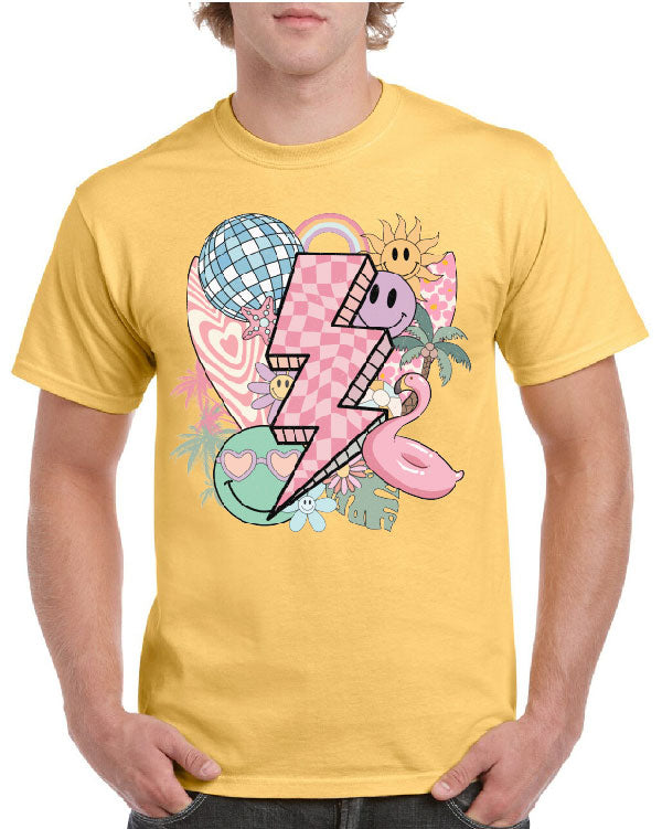 Disco Ball with lightning Strike Tee