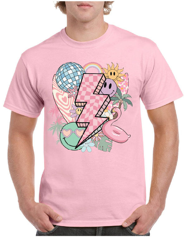 Disco Ball with lightning Strike Tee