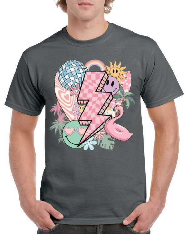 Disco Ball with lightning Strike Tee