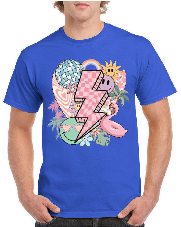 Disco Ball with lightning Strike Tee