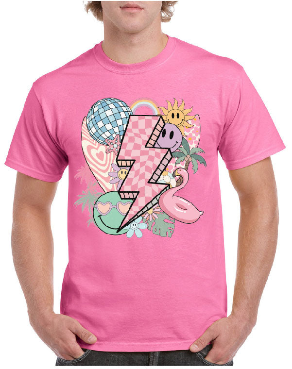 Disco Ball with lightning Strike Tee