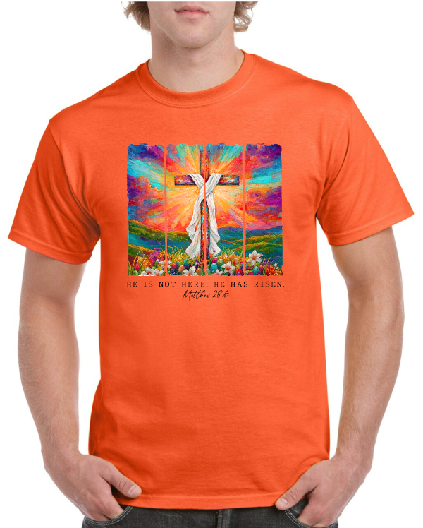 He Has Risen Cross Easter Tee