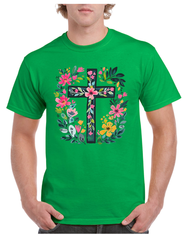 He is Risen Cross Easter Tee