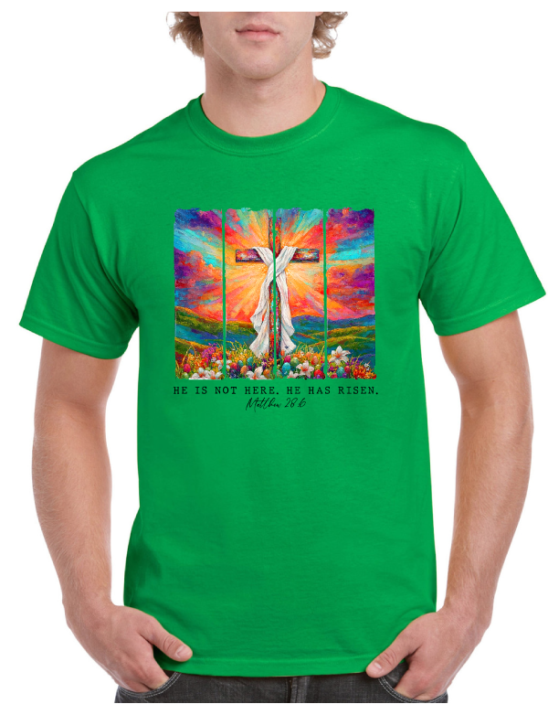 He Has Risen Cross Easter Tee