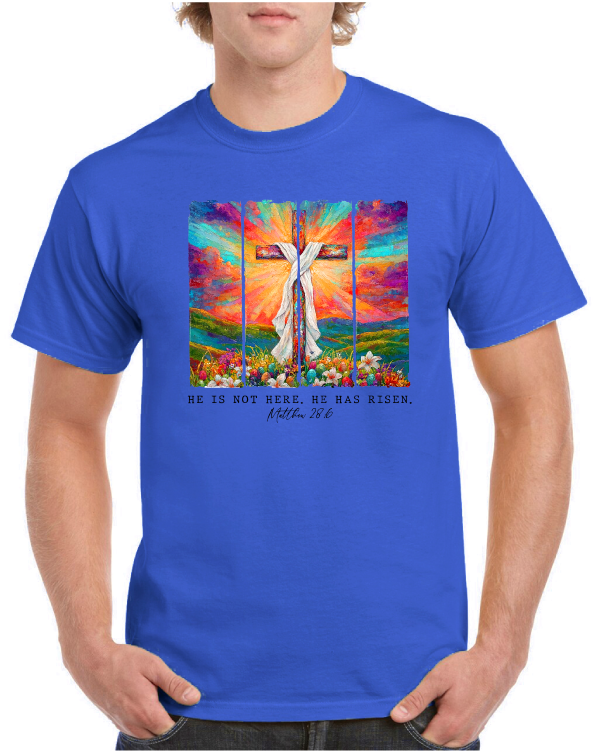He Has Risen Cross Easter Tee