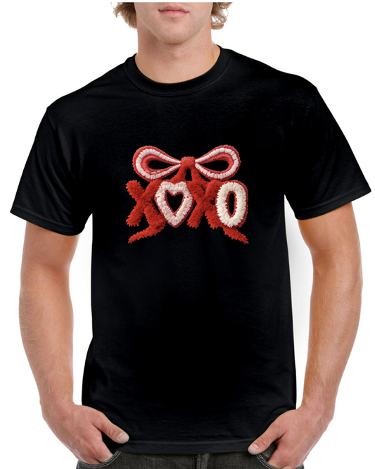 XOXO Fuzzy Bow Valentin's Tee