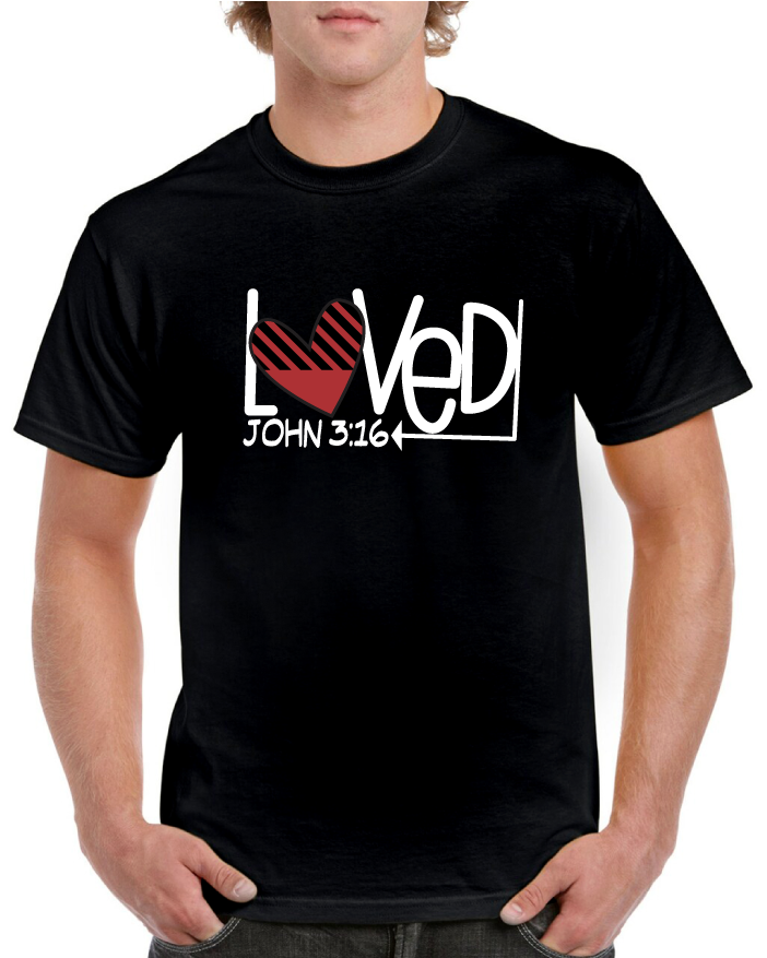 Loved John 3:16 Valentine's Tee