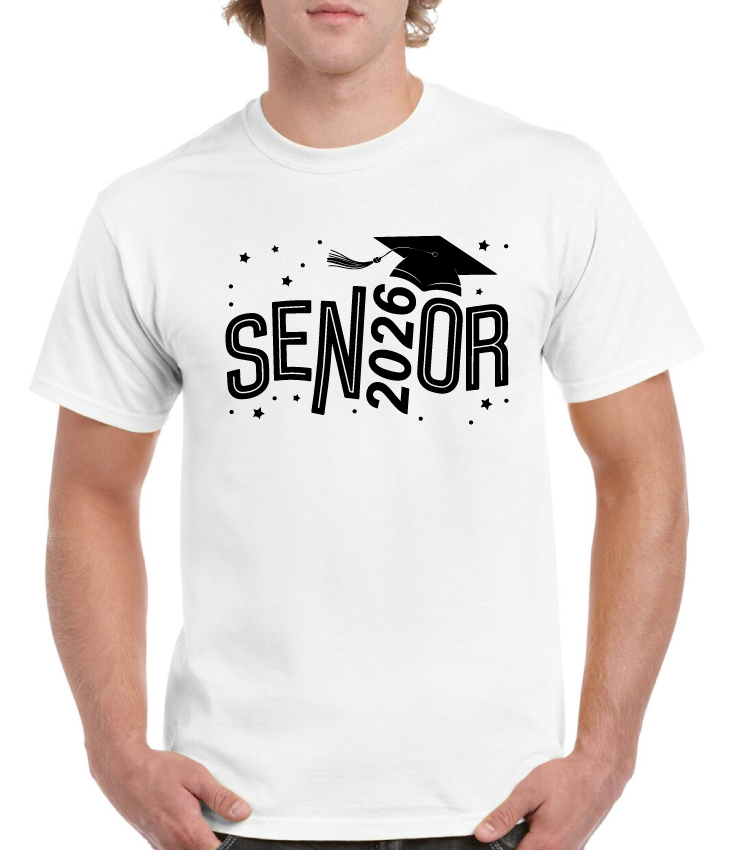 Senior Grad Hat With Stars Senior Tee