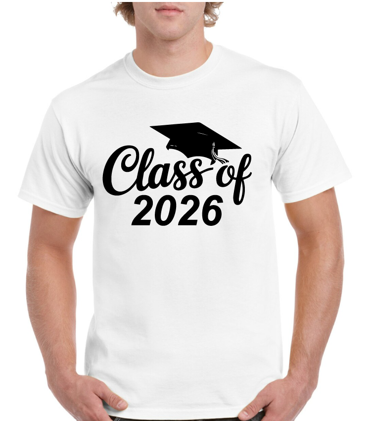 Big Grad Hat Class Of 2026 Senior Tee