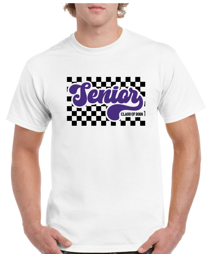 Purple Checkered Senior Tee