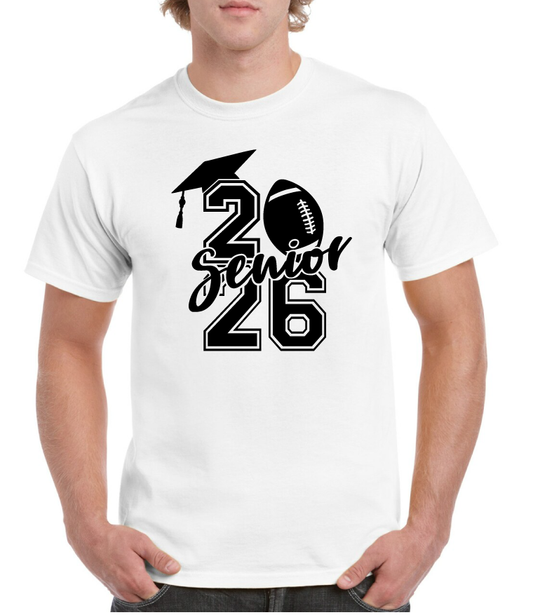 Football 2026 Grad Hat Senior Tee